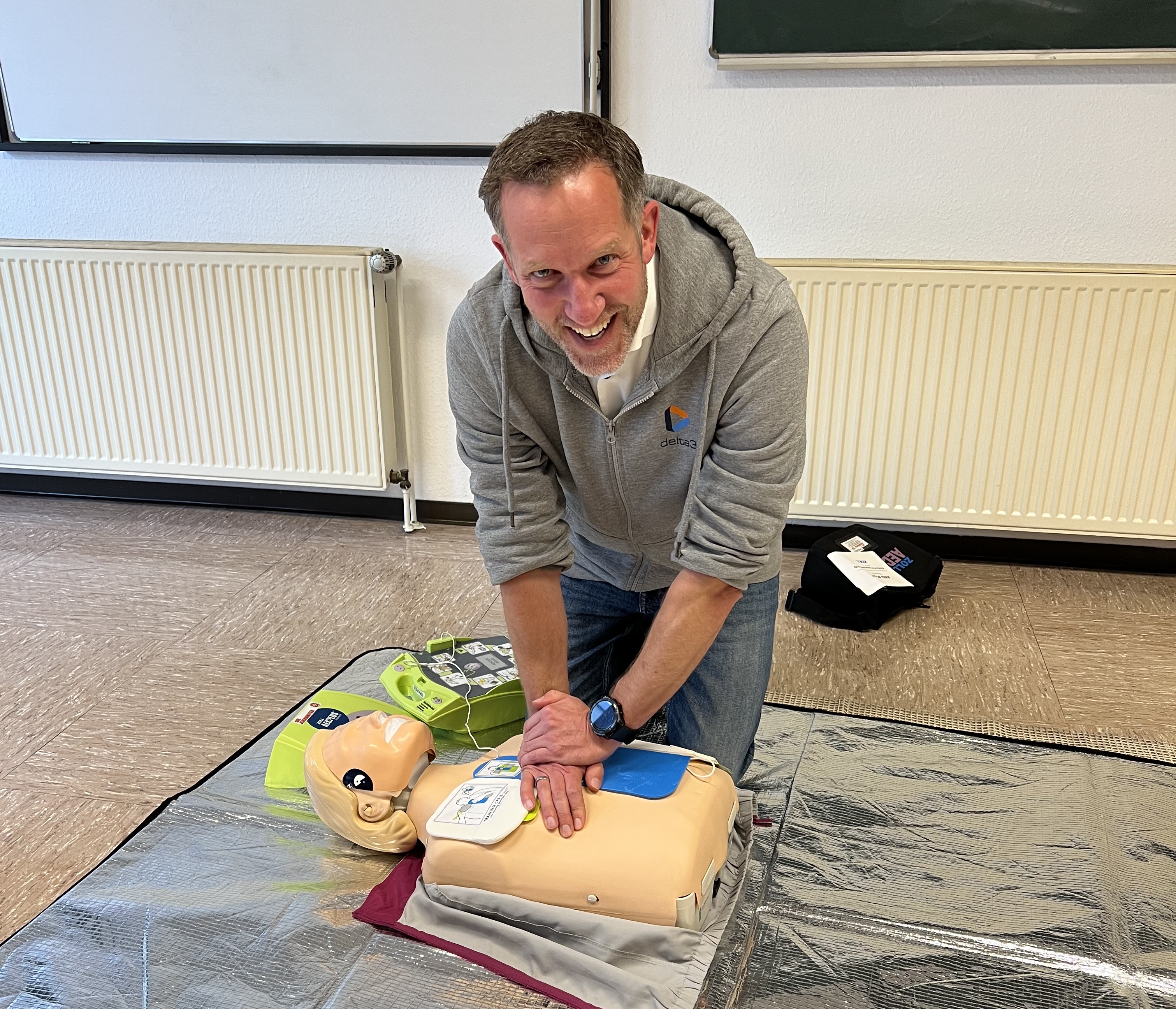 Erste-Hilfe-Schulung für das delta3 Team